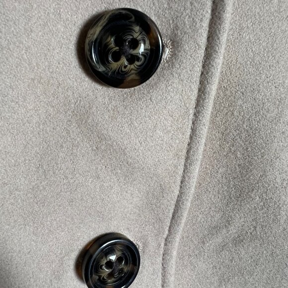 Moda International Victoria's Secret Tan Faux Fur Trim Longline Wool Peacoat XL - Picture 11 of 13